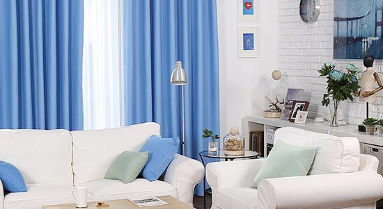 蓝色窗帘 蓝色窗帘